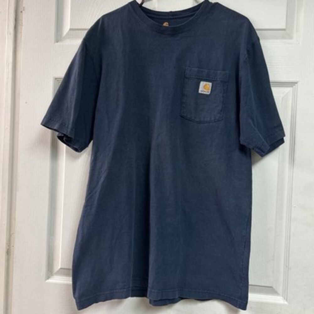 Carhartt Men’s Navy Blue T Shirt Size L Tall